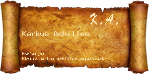 Karkus Achilles névjegykártya